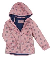 Světlerůžová softshellová bunda se srdíčky a kapucí Impidimpi