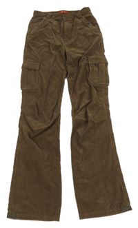 Hnědé manšestrové cargo kalhoty S. Oliver vel 176