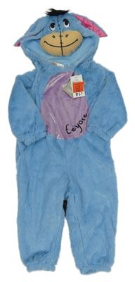 Nové - Modrá chlupatá kombinéza s kapucí - Oslík George 