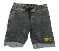 Tmavošedé teplákovo/riflové kraťasy s nápisem ElevenParis 