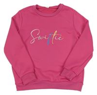 Růžová mikina s nápisem 