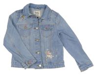 Světlemodrá riflová bunda s jednorožcem 