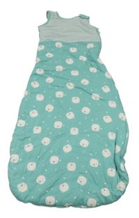 Mátový bavlněný zateplený spací pytel s medvídky Pocopiano