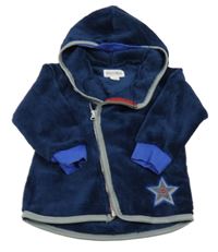 Tmavomodrá plyšová bunda s hvězdou a kapucíPhister&Philina 