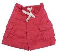 Fuchsiové plátěné kraťasy s kapsami George 