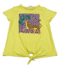 Žluté tričko s leopardem D-zine