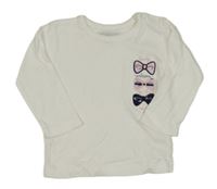 Bílé triko s mašličkami Staccato