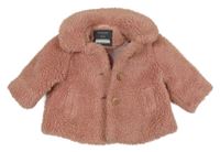 Starorůžová huňatá podšitá bunda Primark