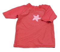 Korálové UV tričko s hvězdicí a puntíky Alive
