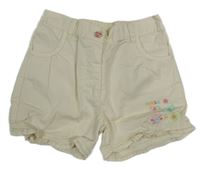 Smetanové plátěné kraťasy s kytičkami Y-star