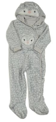 Šedá chlupatá kombinéza s liškou a kapucí C&A