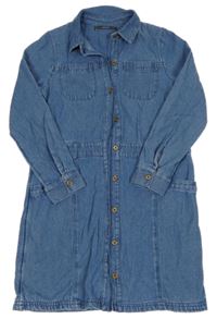 Modré riflové propínací šaty George 