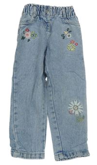 Světlemodré rifle s květy Nutmeg