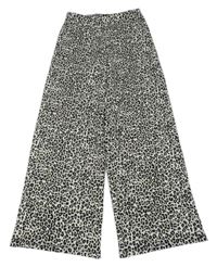Bílo-černo-béžové vzorované culottes kalhoty F&F