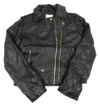Černý koženkový podšitý crop křivák River Island 
