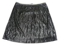 Černo-stříbrná plisovaná sukně NUTMEG