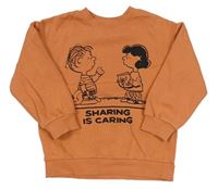 Cihlová mikina s Linus van Pelt a Lucy van Pelt - Peanuts H&M