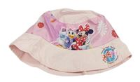 Světlerůžovo-růžový plátěný klobouk s Minnie a Daisy Disney