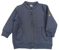 Tmavošedá melírovaná vzorovaná tech fleece propínací mikina zn. LC WaIKIKI