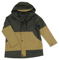 Tmavokhaki-písková nepromokavá jarní bunda s kapucí Firetrap