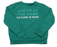 Tmavozelená mikina s nápisy JEFF&CO