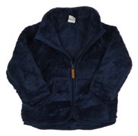 Tmavomodrá plyšová bunda H&M