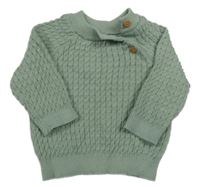 Světleolivový žebrovaný vzorovaný svetr Matalan