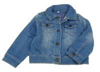 Modrá tepláková riflová bunda s límečkem Bluezoo