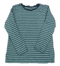 Olivovošedo-tmavomodré pruhované triko George