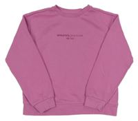 Tmavorůžová mikina s nápisem a číslem PRIMARK
