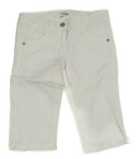 Bílé capri plátěné kalhoty alive