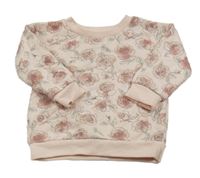 Světlerůžová mikina s růžemi PRIMARK