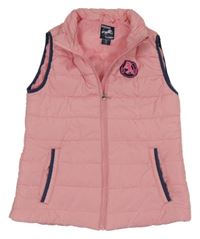 Světlerůžová prošívaná šusťáková funkční zateplená jezdecká vesta s koníkem ACTIVE TOUCH