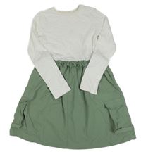 Khaki-smetanové cargo šusťákovo/bavlněné šaty St. Bernard