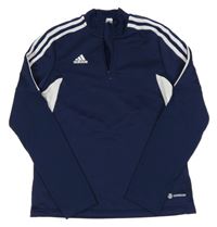 Tmavomodro-bílá funkční sportovní mikina Adidas