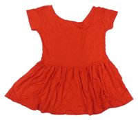 Červená šatová peplum tunika 