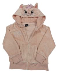 Světlerůžový plyšová bomber s kapucí - kočička Marie Disney
