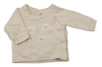 Smetanová propínací mikina s pejsky H&M