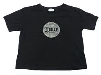 Černé crop tričko s logem Juicy Couture 
