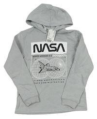 Šedá mikina s raketou a kapucí - NASA H&M