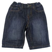 Tmavomodré straight riflové kraťasy Denim Co.