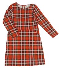 Červeno-barevné kostkované třpytivé šaty H&M