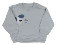 Světlemodrá mikina se psem a kapsami Next