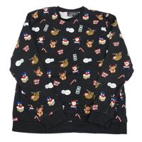 Černá mikina s vánočním motivem Next