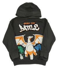 Antracitová mikina s Charizardem a kapucí - Pokémon George