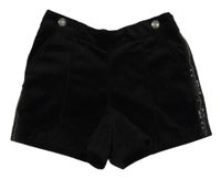 Černé semišové sukňové kraťasy s pruhy Next