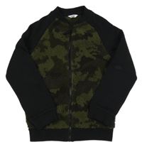 Army-černá huňato/tepláková propínací mikina M&Co.