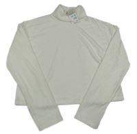 Nové - Smetanový úpletový crop rolák Primark