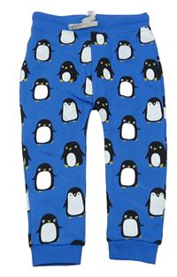 Modré tepláky s tučňáky St. Bernard