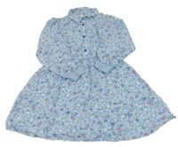 Světlemodré květované lehké košilové šaty Kids